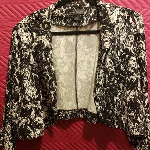 Black and white plus size jacket